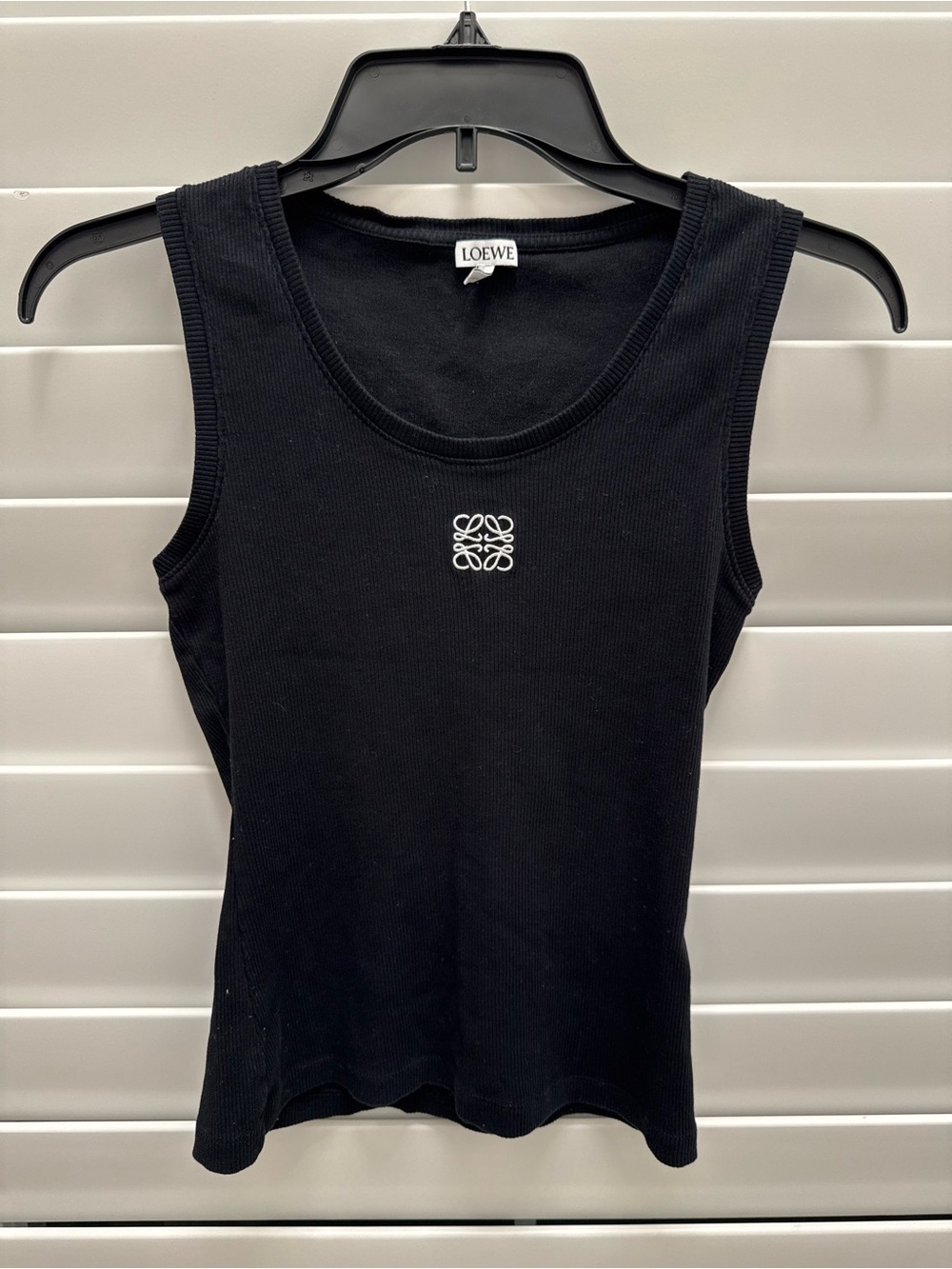 Loewe Black Ribbed Tank with White Anagram